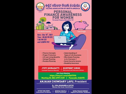 TANA “Personal Finance Awareness for Women”