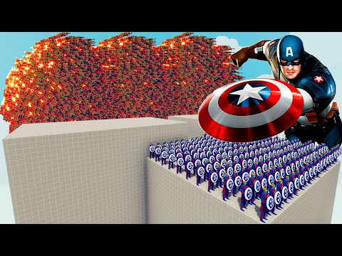 200x CAPTAIN AMERICA + 1x GIANT vs EVERY GOD - Totally Accurate Battle Simulator TABS