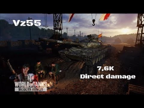 Vz55 in Paso de halfaya: 7,6K direct damage :Wot console - World of Tanks