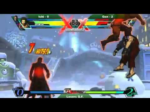 Ichi vs Gon - losers Q.F. UMVC3 Bushido Impact