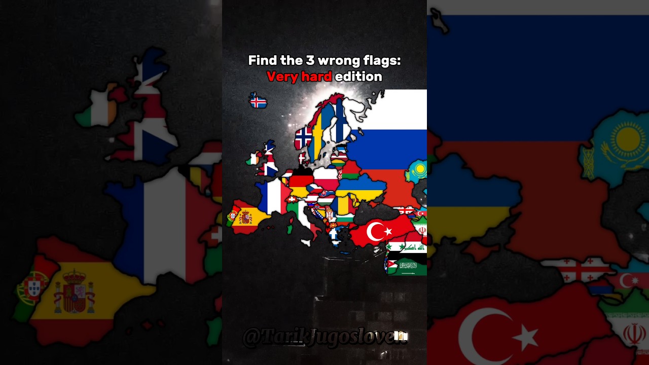 Find the 3 wrong flags: Very hard edition #mapping #mapper #map #europe #geography #shorts