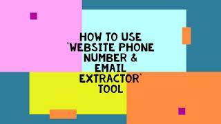 Website Email Extractor & Phone Number Extractor