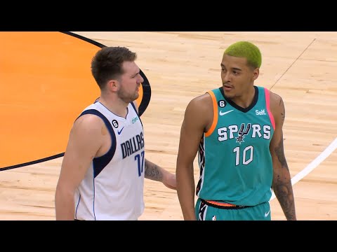 Jeremy Sochan doing his best to get under Luka Doncic skin 😅