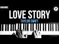 Taylor Swift - Love Story Karaoke SLOWER Acoustic Piano Instrumental Cover Lyrics