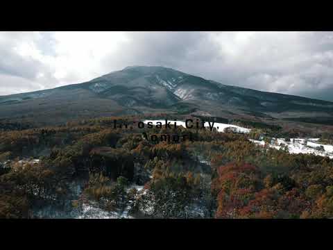 岩木山、弘前公園、禅林街、山々・田畑の風景。Hirosaki City , Aomori