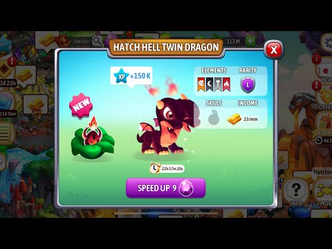 Hatch Hell Twin Dragon in Dragon City #dragoncitygameplay