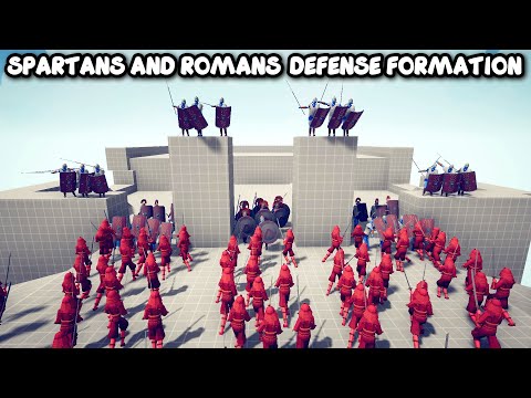 Spartans + Romans Defense Formation VS Every Units - TABS - Totally Accurate Battle Simulator