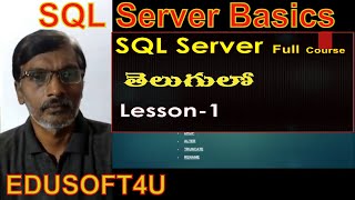 SQL Server Introduction-MS SQL Server complete course in Telugu-Lesson-1