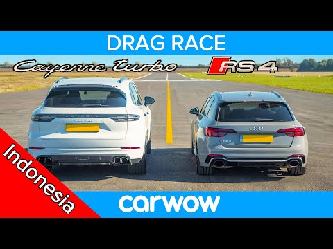 DRAG RACE Porsche Cayenne Turbo vs Audi RS4 - lihat siapa yang tercepat