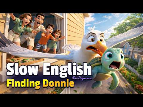 Finding Donnie, the Baby Sea Turtle! | Easy English Listening Practice (A2)