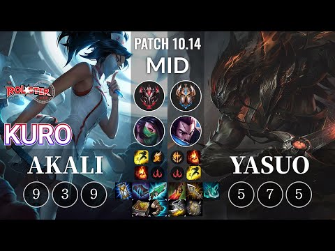 KT Kuro Akali vs Yasuo Mid - KR Patch 10.14