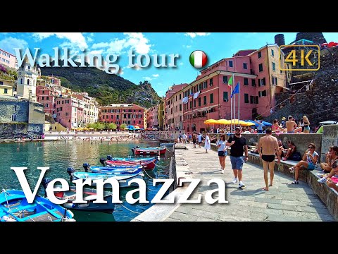 Vernazza (Liguria), Italy【Walking Tour】History in Subtitles - 4K