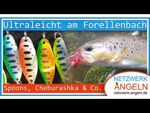 Ultraleicht Angeln auf Forellen am Bach - unterwegs mit Spoons, Cheburashka & Co.