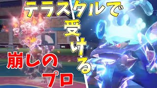 受け崩し最強の炎ガブリアスを水テラスアーマーガアで受けきる！【ポケモンSV】