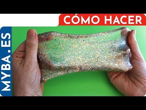 Cómo hacer slime de unicornio. Slime Galaxy Glitter Multicolor. Sin borax.