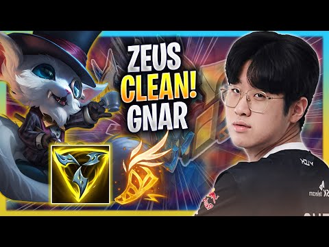 ZEUS IS SO CLEAN WITH GNAR! - T1 Zeus Plays Gnar TOP vs Jax! | Season 2023