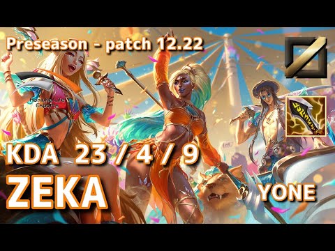 【KRサーバー/M1】HLE Zeka ヨネ(Yone) VS アカリ(Akali) MID - Patch12.22 KR Ranked【LoL】