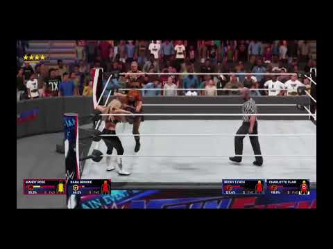 WWE 2k19 Mandy Rose & Dana Brooke vs. Becky Lynch & Charlotte Flair WWE MAIN EVENT