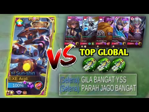 YI SUN SHIN ADDICT MEETS TOP GLOBAL HEROES | GAMEPLAY YI SUN SHIN AGRESSIVE KILL ASSASIN HERO - MLBB