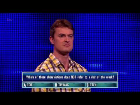 Gareth Gets His Day Of The Week Question Right - The Chase