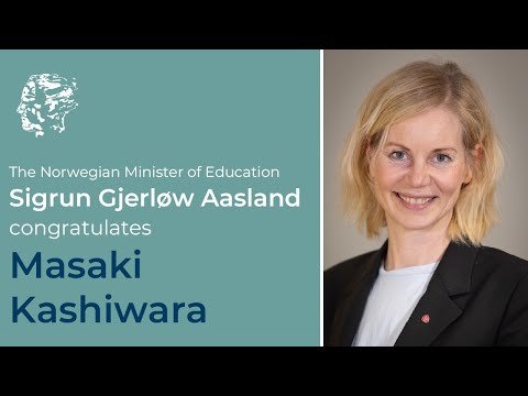 The Norwegian Minister of Education congratulates Masaki Kashiwara (2025)