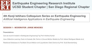 Artificial Intelligence Applications in Earthquake Engineering, Session 1 (4th Ishihara Colloquium)