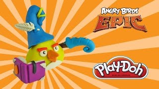 play doh angry birds epic chuck yellow bird - how to make with playdoh