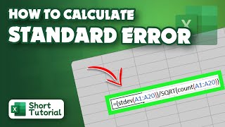 How to calculate standard error in excel 2024 | Initial Solution