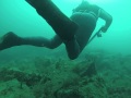 Сергей Викторов подводная охота на глубине 14 метров. 