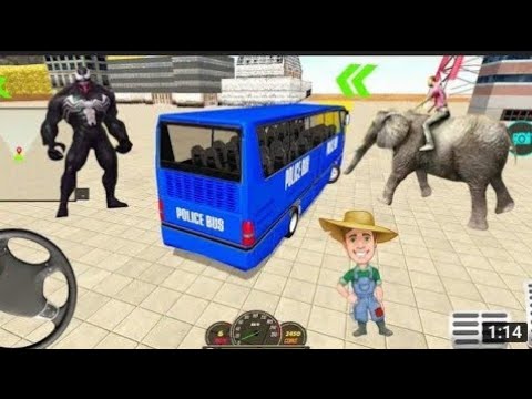 Us Police Uphill Bus Driving Simulator - Police Soldier Duty Transporter Bus - Android Gameplay #1