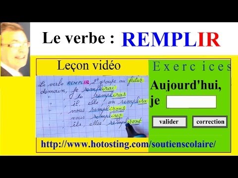 Conjugaison du verbe remplir : à l'imparfait, au présent et au futur