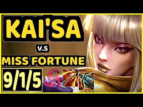 HENA (KAI'SA) vs MISS FORTUNE - 9/1/5 KDA BOTTOM ADC CHALLENGER GAMEPLAY - KR