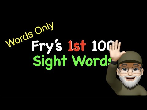 Fry's 1st 100 Sight Words (WORDS ONLY - No Pictures)