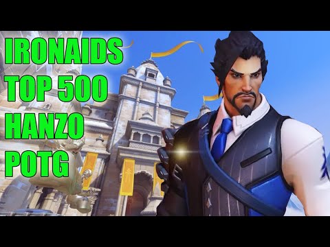 IRONAIDS INSANE HANZO GAMEPLAY POTG - TOP 500 OVERWATCH SEASON 22