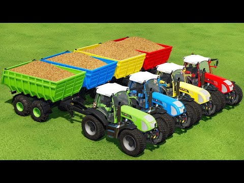 TRANSPORT, HARVEST AND LOAD ONION WITH COLORED RIGITRAC TRACTORS - Farming Simulator 22