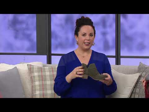 Earth Origins Suede Booties w/ Perforated Ruching - Amanda on QVC