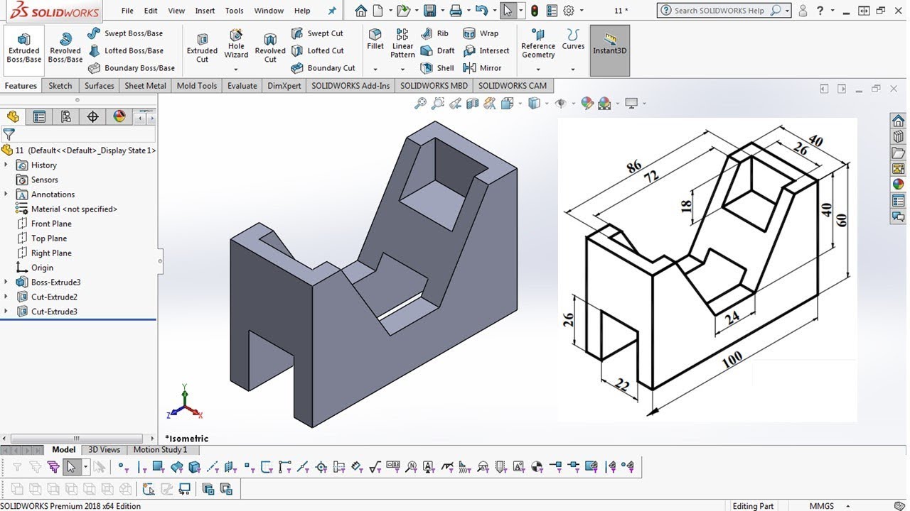 SolidWorks Tutorial for beginners Exercise 12  - simple steps