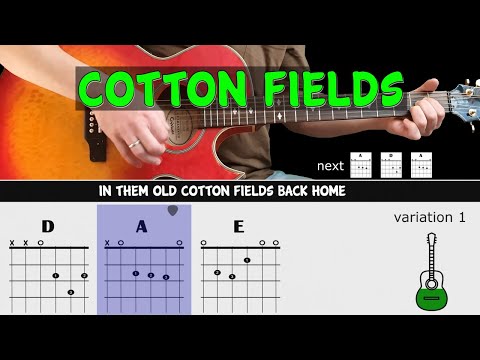 COTTON FIELDS - CCR - Guitar lesson - Acoustic guitar (with chords & lyrics)