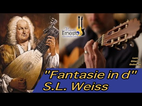 Fantasie d moll - Silvius Leopold Weiss - Gitarre lernen online