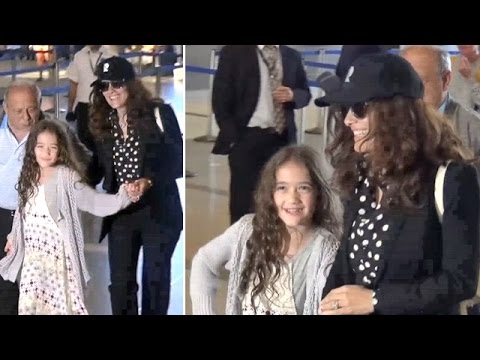 Salma Hayek Catches Flight At LAX With Adorable Daughter Valentina And Parents