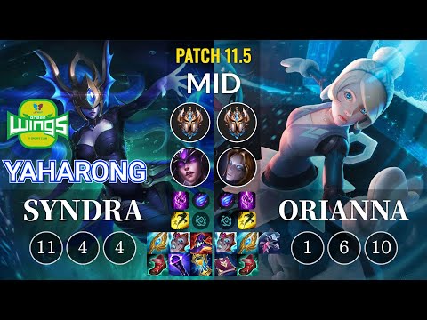 JAG Yaharong Syndra vs Orianna Mid - KR Patch 11.5