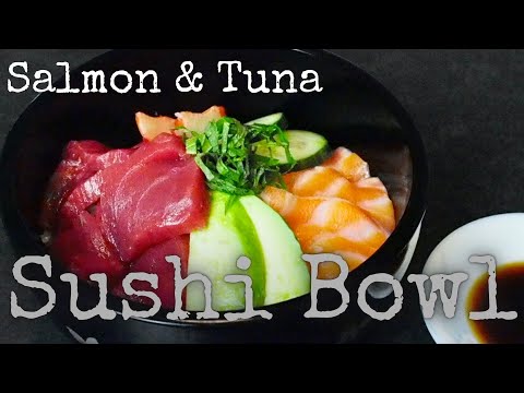 Salmon and Tuna Sushi Bowl recipe /Chirashi zushi (サーモンとツナ丼) How to Make It