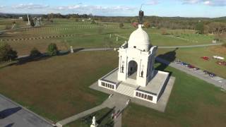 Phantom 3 Drone - Arial view of Gettysburg, PA - Roundtop - Monuments