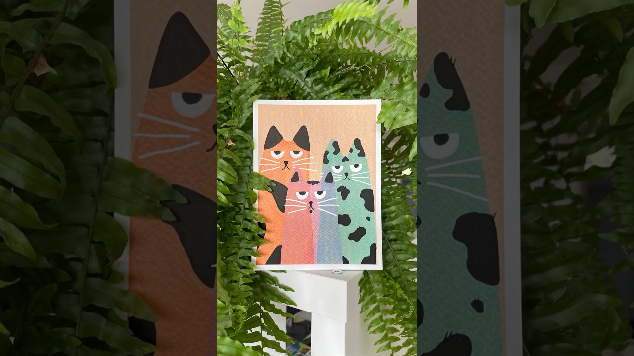 @chonkygrompy’s squeegee cats #art #painting