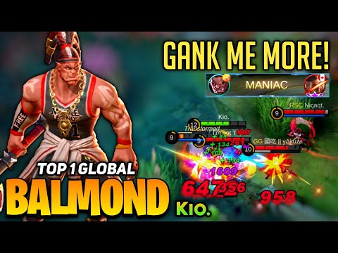 MANIAC! Balmond Hypercarry Gameplay [Top 1 Global Balmond] By Kio. - Mobile Legend