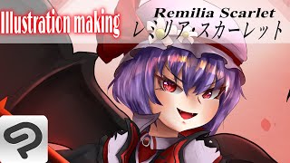 【東方project】クリスタで『レミリア・スカーレット』イラストメイキング【メイキング動画】