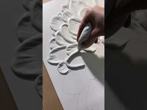 DIY 3D plaster art plaster painting on canvas flower plaster art flower texture oil painting