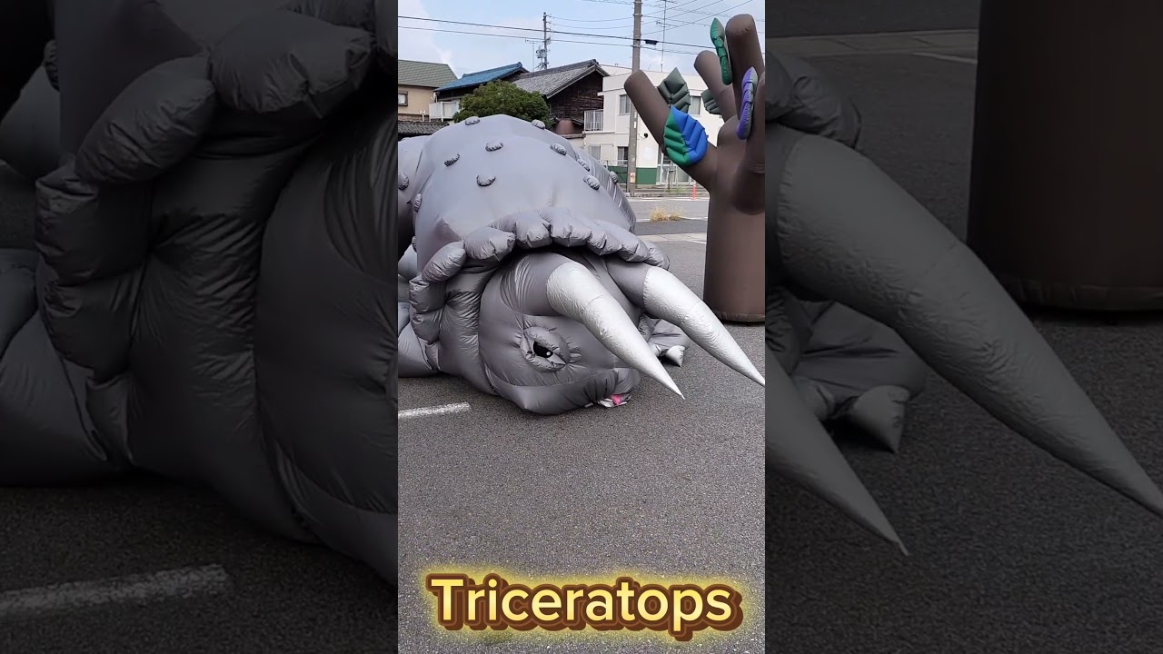 Dinosaur shooting game event production / Tyrannosaurus Inflatable / 恐竜シューティング トリケラトプス #Dinosaur