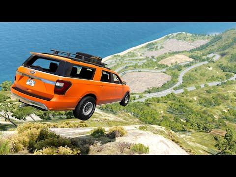 Cliff Drops Car Crash Compilation - Cars vs Mountain - BeamNG.drive