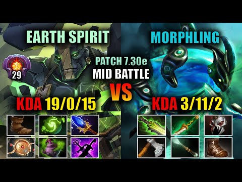 Earth Spirit God VS Morphling (Mid Battle) EZ CLAP!!! Clan Battle!! GODLIKE!!!! [Full Match]